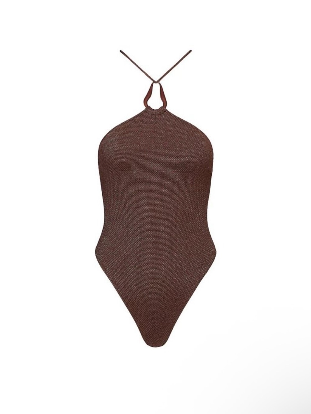New! Tropic of C Coffee Lurex Teardrop One-Piece Swimsuit 34390